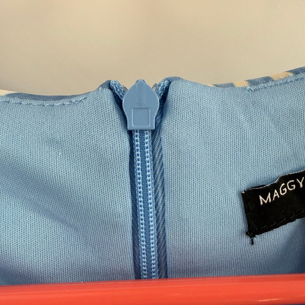 Maggy London Dress Women's SZ 10 NWT Maxi Blue Empire Waist Sleeveless Keyhole - Picture 7 of 16